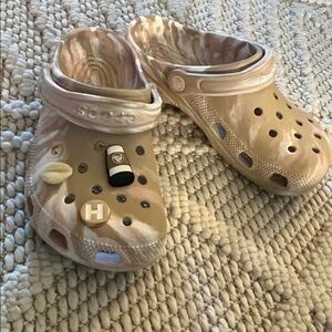 Beige Clog crocs with Charms